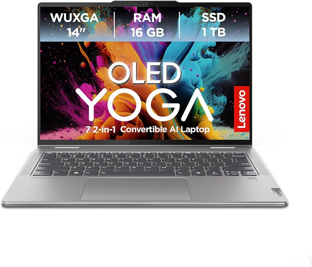 71vptBwLRsL._AC_UF1000,1000_QL80_ Lenovo YOGA 7 14ILL10 2-IN-1 Core Ultra 5 226V 1TB SSD 16GB 14" (1920x1200) OLED TOUCHSCREEN WIN11 – תמונה 1